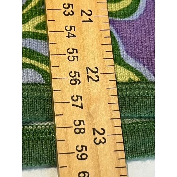 Sigrid Olsen Knit Cardigan Large Green Women's Purple Floral Silk Angora Beaded - Picture 15 of 15